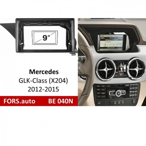 Перехідна рамка FORS.auto BE 040N для Mercedes Benz GLK-Class (X204) (9 inch, LHD, black) 2012-2015