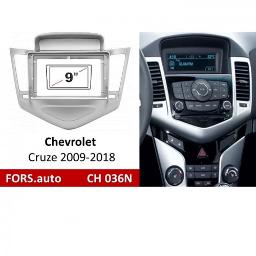 Перехідна рамка FORS.auto CH 036N для Chevrolet Cruze (9 inch, silver) 2009-2018