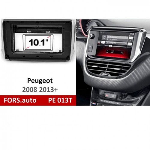 Перехідна рамка FORS.auto PE 013T для Peugeot 2008 (10.1 inch, black) 2013+