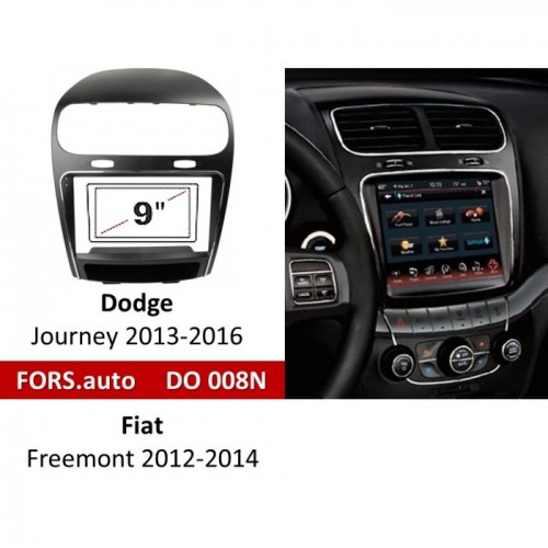 Перехідна рамка FORS.auto DO 008N для Dodge Journey 2011+/Fiat Freemont 2011-2016 (9 inch, black)