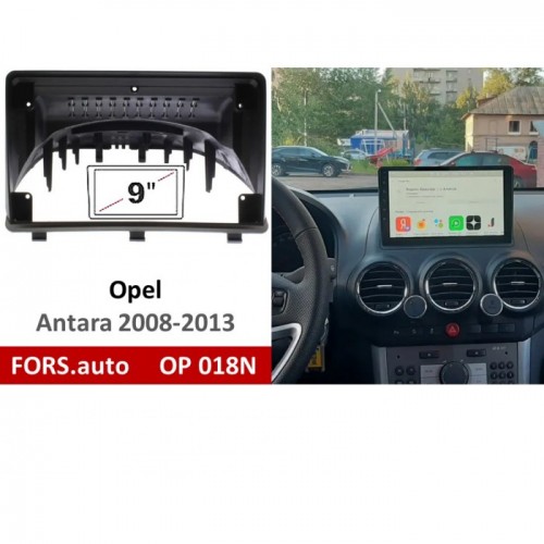 Перехідна рамка FORS.auto OP 018N для Opel Antara (9 inch, black) 2008-2013
