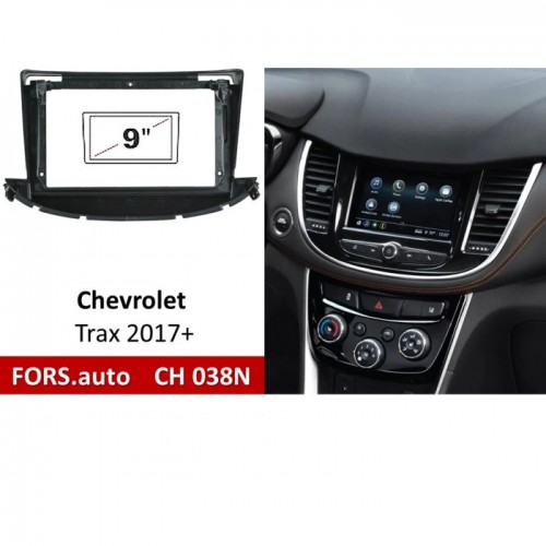 Перехідна рамка FORS.auto CH 038N для Chevrolet Trax (9 inch, UV black) 2017+