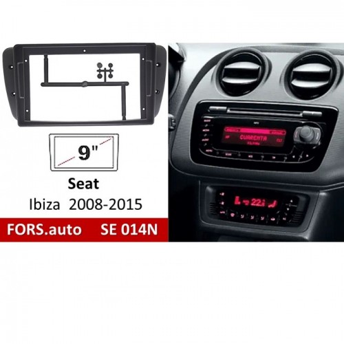 Перехідна рамка FORS.auto SE 014N для Seat Ibiza (9", black) 2008-2015