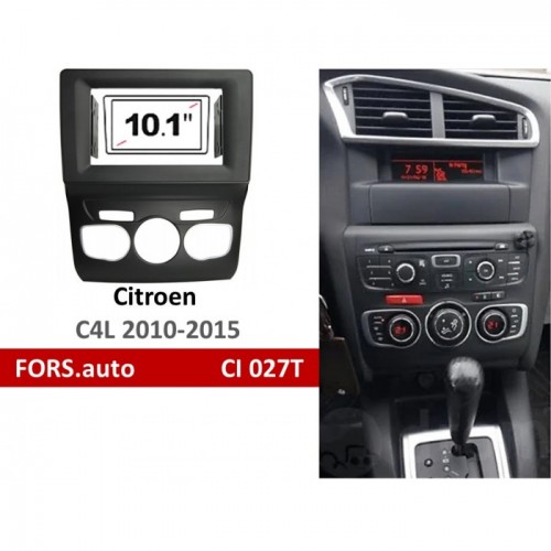 Перехідна рамка FORS.auto CI 027T для Citroen C4L (10.1 inch, black) 2010-2015