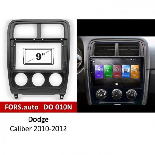 Перехідна рамка FORS.auto DO 010N для Dodge Caliber (9 inch, black) 2010-2012