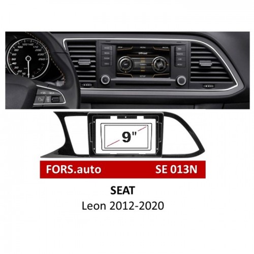 Перехідна рамка FORS.auto SE 013N для Seat Leon (9", LHD, UV black) 2012-2020