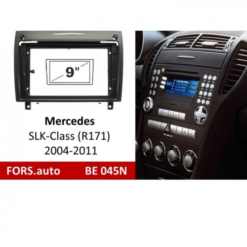 Перехідна рамка FORS.auto BE 045N для Mercedes Benz SLK-Class SLK-Class (R171) (9 inch, black) 2004-2011
