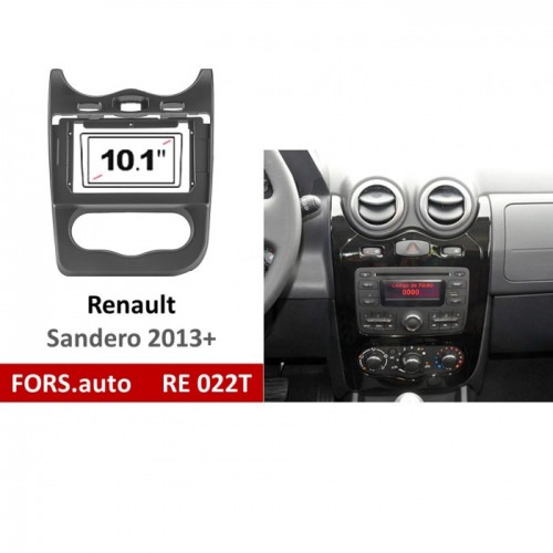 Перехідна рамка FORS.auto RE 022T для Renault Sandero (10.1 inch, black) 2013+