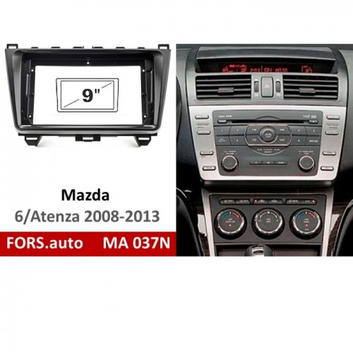 Перехідна рамка FORS.auto MA 037N для Mazda 6/Atenza (9 inch, black) 2008-2013