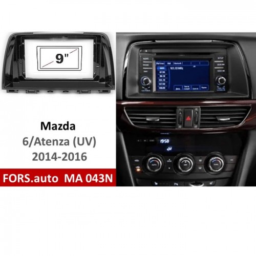 Перехідна рамка FORS.auto MA 043N для Mazda 6/Atenza (9 inch, UV black) 2014-2016