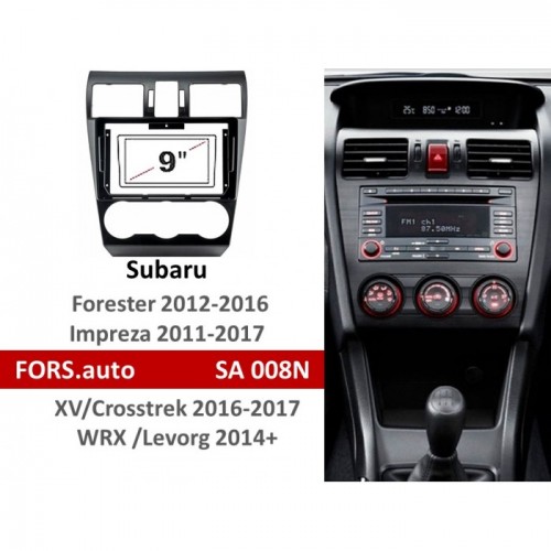 Перехідна рамка FORS.auto SA 008N для Subaru Forester 2012-2016/Impreza 2011-2017 (9 inch, black)