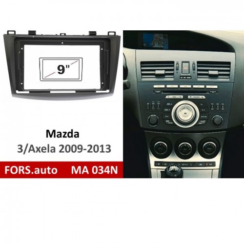 Перехідна рамка FORS.auto MA 034N для Mazda 3/Axela (9 inch, black) 2009-2013