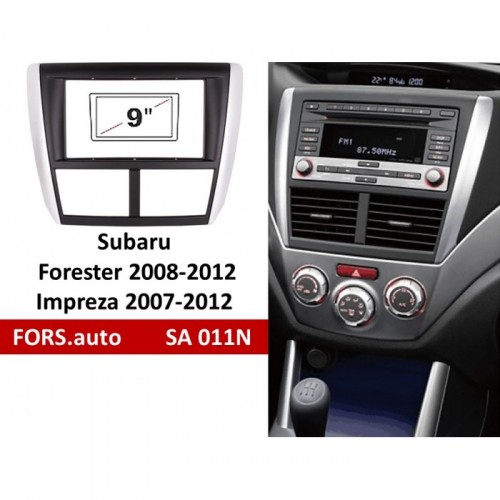 Перехідна рамка FORS.auto SA 011N для Subaru Forester 2008-2012/Impreza 2007-2012 (9 inch, black+silver)