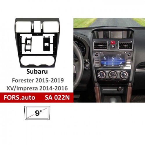 Перехідна рамка FORS.auto SA 022N для Subaru Forester 2015-2019/XV/Impreza 2014-2016 (9 inch, black)