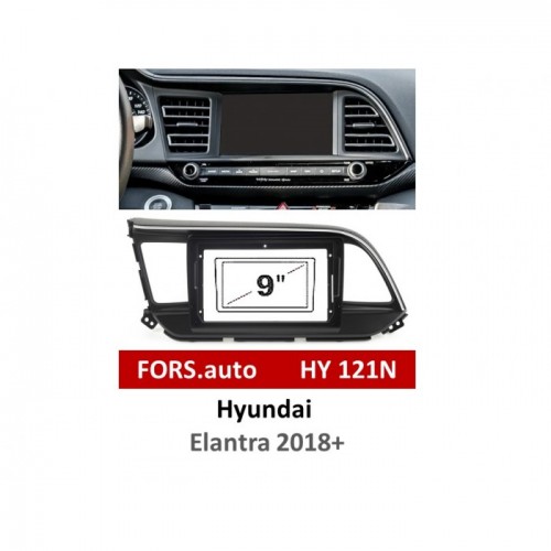 Перехідна рамка FORS.auto HY 121N для Hyundai Elantra (9 inch, LHD, black) 2018+