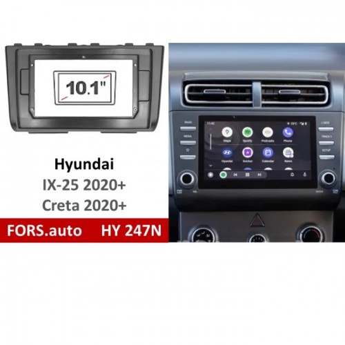 Перехідна рамка FORS.auto HY 247N для Hyundai IX-25/Creta (10.1 inch, LHD, grey) 2020+