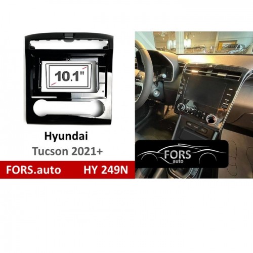 Перехідна рамка FORS.auto HY 249N для Hyundai Tucson (10.1 inch, UV black) 2021+