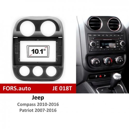 Перехідна рамка FORS.auto JE 018T для Jeep Compass 2010-2016/Patriot 2007-2016 (10.1 inch, black)