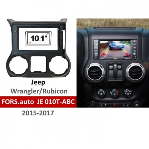Перехідна рамка FORS.auto JE 010T-ABC для Jeep Wrangler/Rubicon (10.1 inch, LHD, black) 2015-2017
