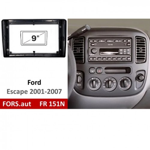 Перехідна рамка FORS.auto FR 151N для Ford Escape (9 inch, black) 2001-2007