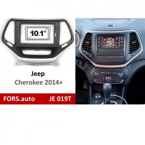 Перехідна рамка FORS.auto JE 019T для Jeep Cherokee (10.1 inch, black, silver) 2014+