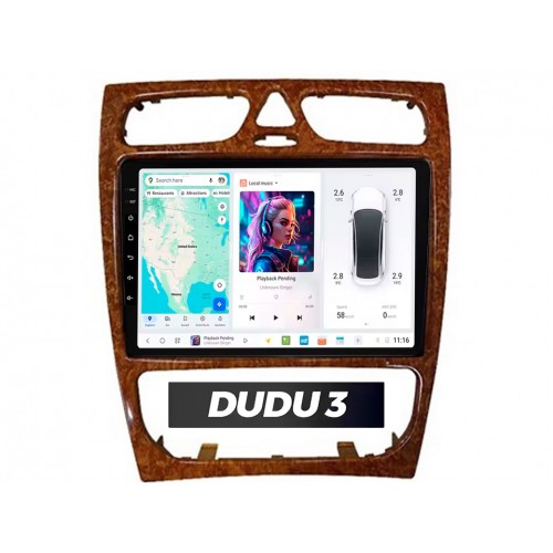 Radio Android DUDU 3 do Benz C-Class 2002-2004 wood 4/64 | CarPlay, Bluetooth