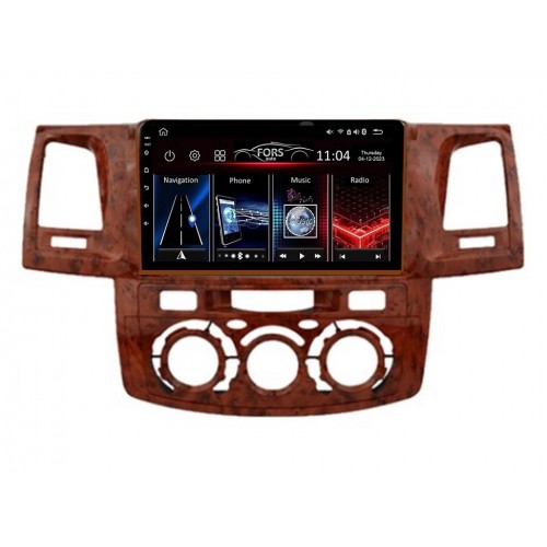 Radio Android FORS.auto FS 1 LITE  Toyota Fortuner/Vigo/Hilux (1+32Gb, 9", Manual AC, wooden) 2007-2014