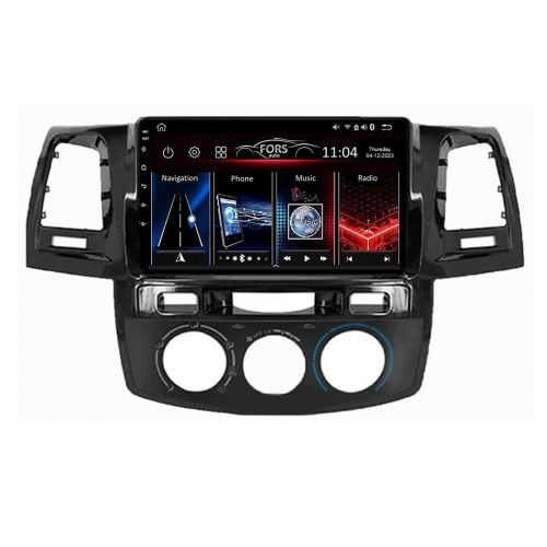 Radio Android FORS.auto FS 1 LITE  Toyota Fortuner/Vigo/Hilux (1+32Gb, 9", Manual AC, black) 2007-2014