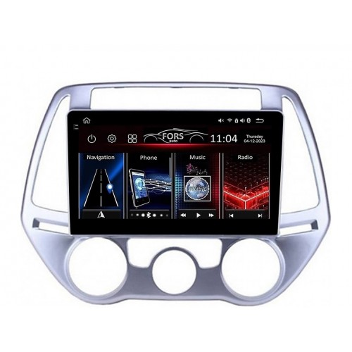 Radio Android FORS.auto FS 6 MAX  Hyundai I20 (6+128Gb, 9", Manual AC) 2012-2014