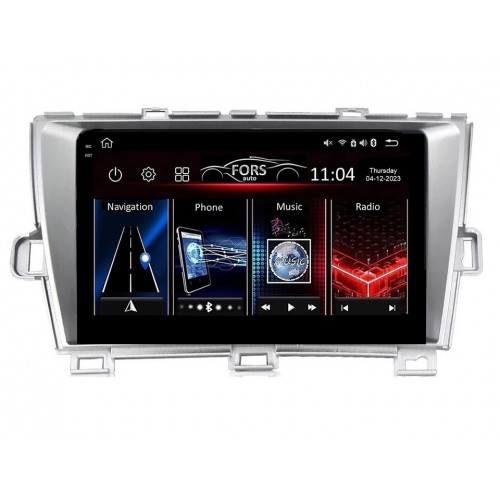 Radio Android FORS.auto FS 4 MAX  Toyota Prius (4+32Gb, 9", silver) 2009-2015