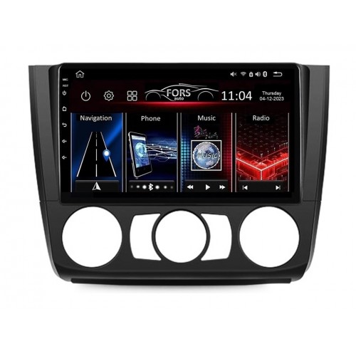 Radio Android FORS.auto FS 1 LITE  BMW 1-Series (1+32Gb, 9", Manual AC) 2008-2012