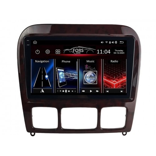 Radio Android FORS.auto FS 4 PRO  Mercedes-Benz S-Class W220-коричневый (4+64Gb, 9") 1998-2005