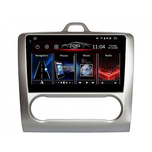 Radio Android FORS.auto FS 4 PRO  Ford Focus (4+64Gb, 9", Auto AC) 2005-2011