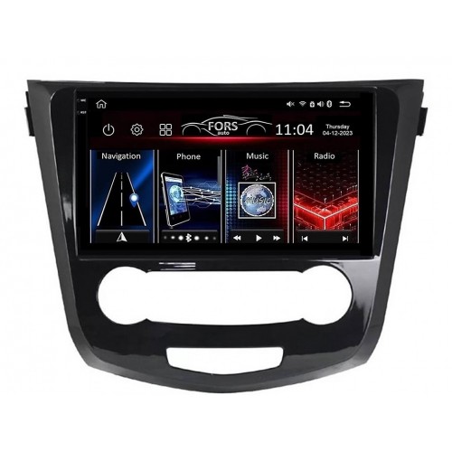 Radio Android FORS.auto FS 4 PRO  Nissan Qashqai/X-trail/Rogue (4+64Gb, 10", Manual AC) 2012-2019